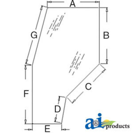 A & I PRODUCTS Glass, Door (RH/LH) - Tinted 71" x43" x8" A-R141527